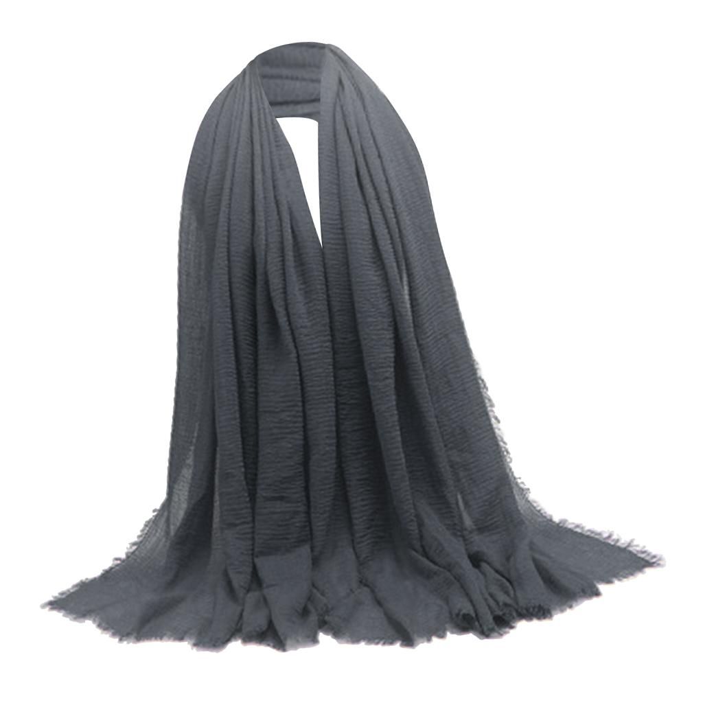 Soft Long Scarf Plain Hijab Shawl Muslim  Turban Head Scarf Neck Gray