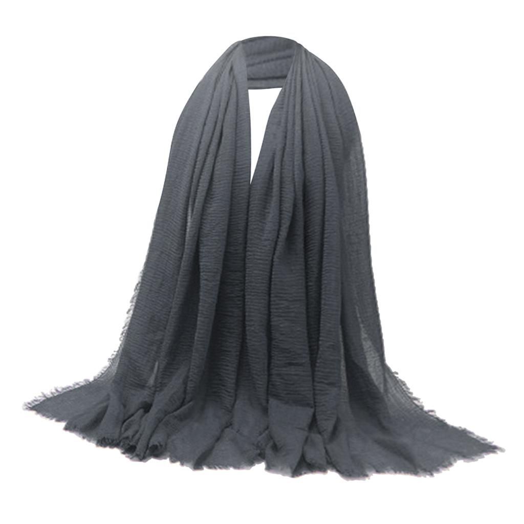 Soft Long Scarf Plain Hijab Shawl Muslim  Turban Head Scarf Neck Gray