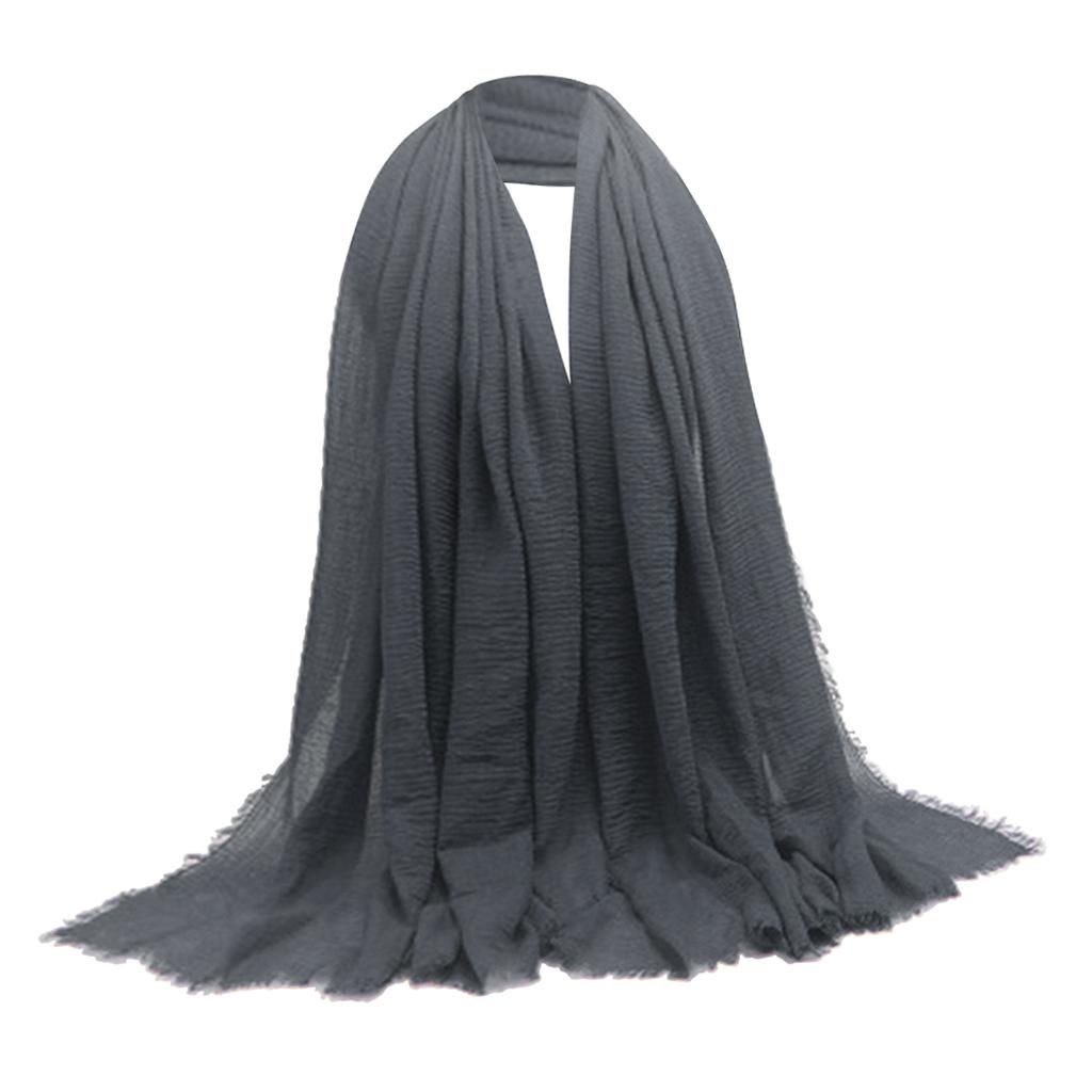 Soft Long Scarf Plain Hijab Shawl Muslim  Turban Head Scarf Neck Gray