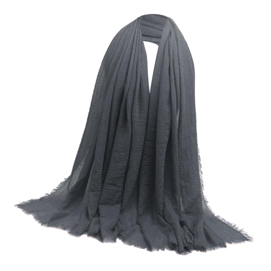 Soft Long Scarf Plain Hijab Shawl Muslim  Turban Head Scarf Neck Gray