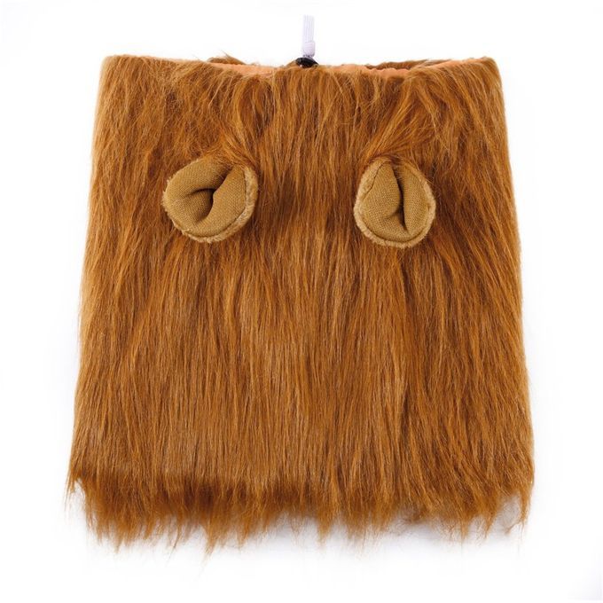 Pet Costume Dog Lion Wigs Mane Hair Scarf Clothes For Party Halloween Festival Brown