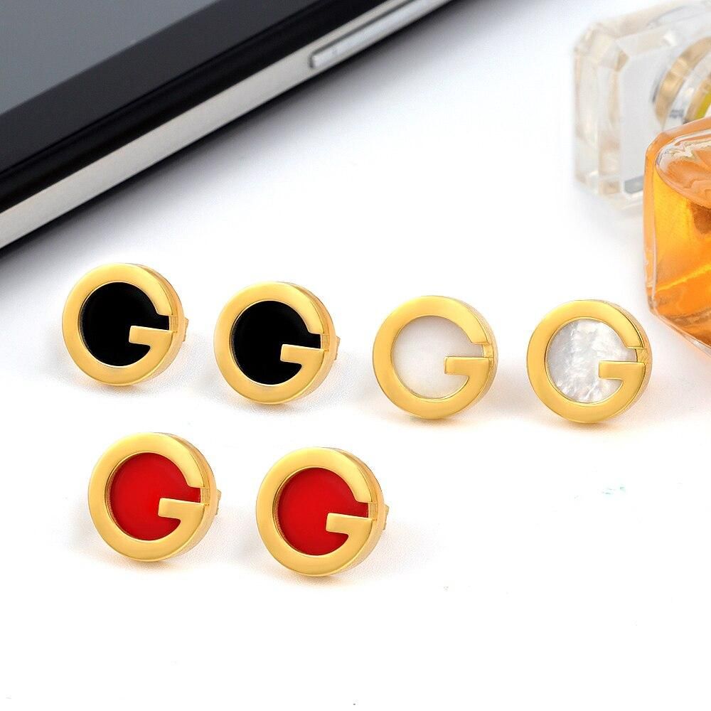 MSX Famous Brand Earrings Luxury Golden Letter G Round Earrings Cute Bohemian Gold Color Stainless Steel Stud Earrings For Women