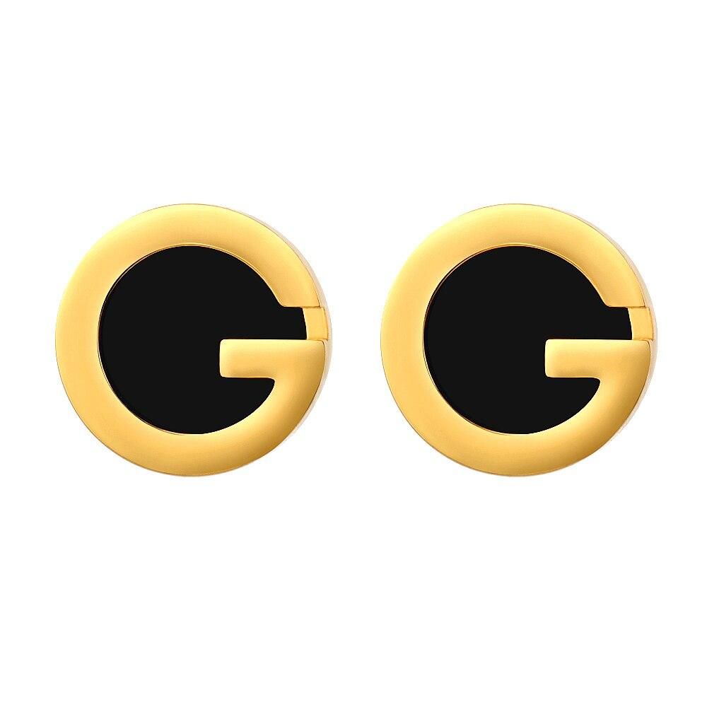 MSX Famous Brand Earrings Luxury Golden Letter G Round Earrings Cute Bohemian Gold Color Stainless Steel Stud Earrings For Women