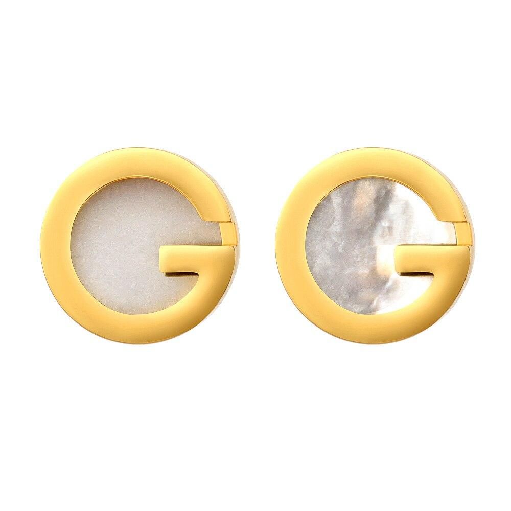 MSX Famous Brand Earrings Luxury Golden Letter G Round Earrings Cute Bohemian Gold Color Stainless Steel Stud Earrings For Women