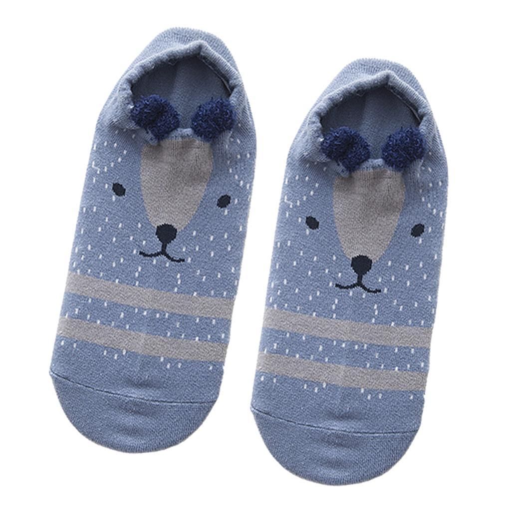 1Pair Girls Cotton Nonslip Boat Socks Summer Spring Low Ankle ,Boat K