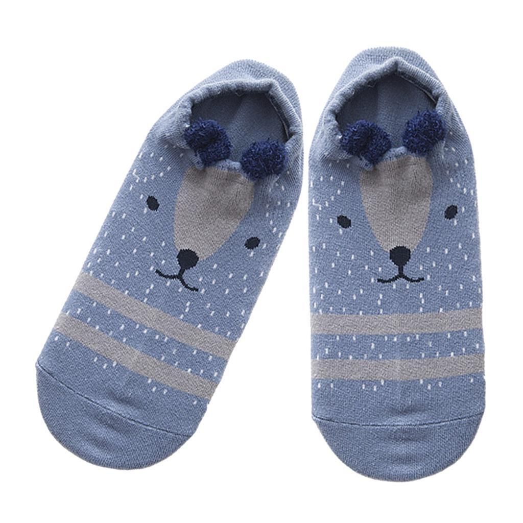 1Pair Girls Cotton Nonslip Boat Socks Summer Spring Low Ankle ,Boat K