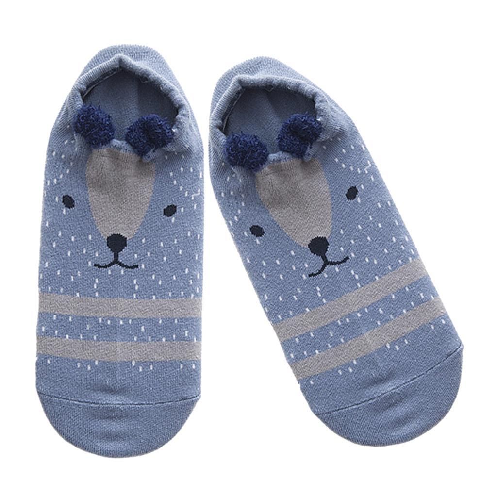 1Pair Girls Cotton Nonslip Boat Socks Summer Spring Low Ankle ,Boat K