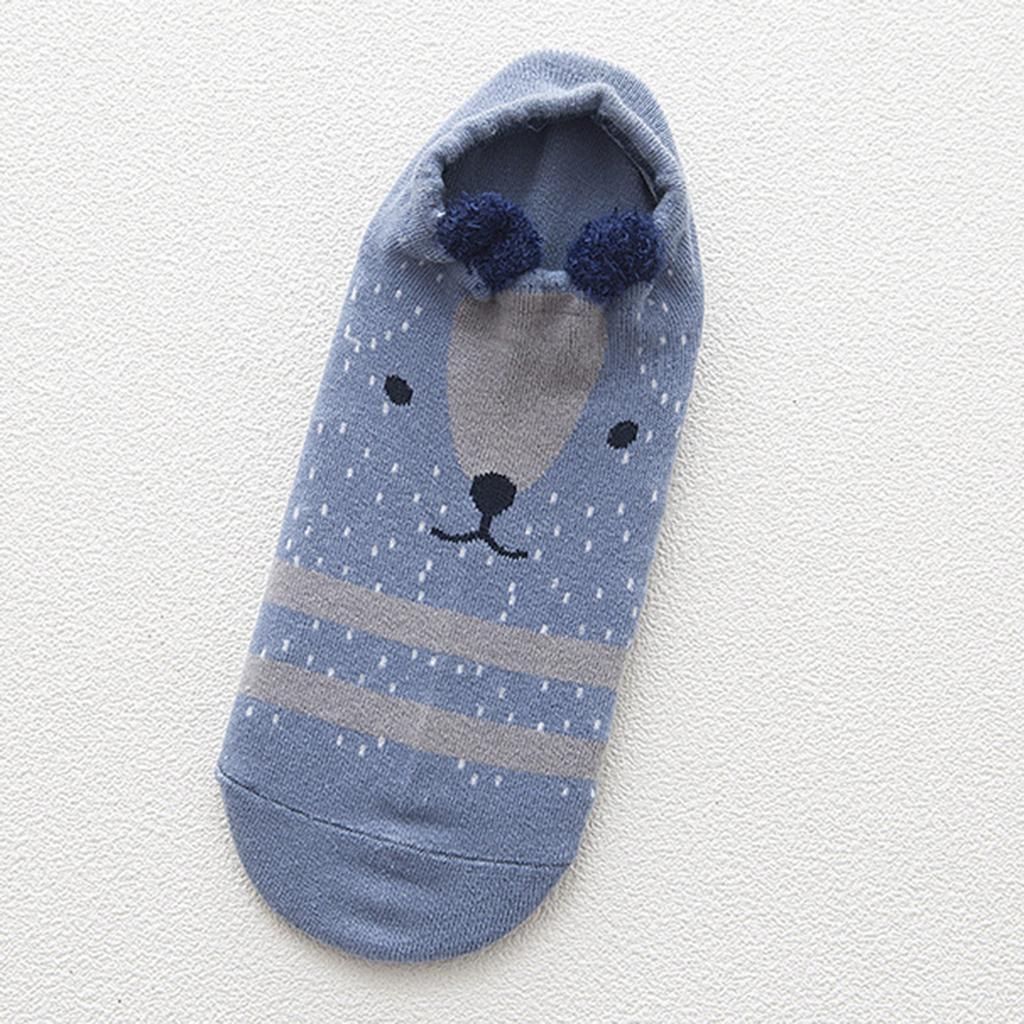 1Pair Girls Cotton Nonslip Boat Socks Summer Spring Low Ankle ,Boat K