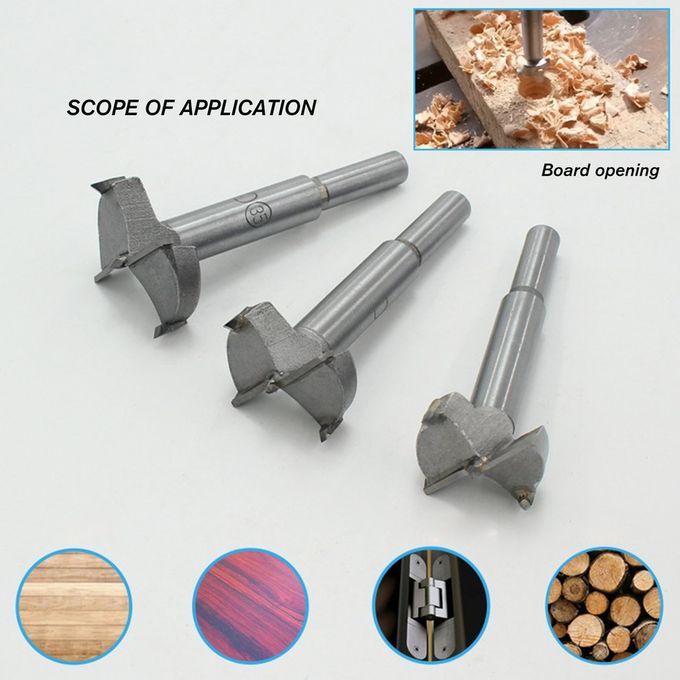 Woodworking Hole Opener Hole    Utter Drill Bit Wood  Utter Tools Set-Silver-15-50mm（10PC）