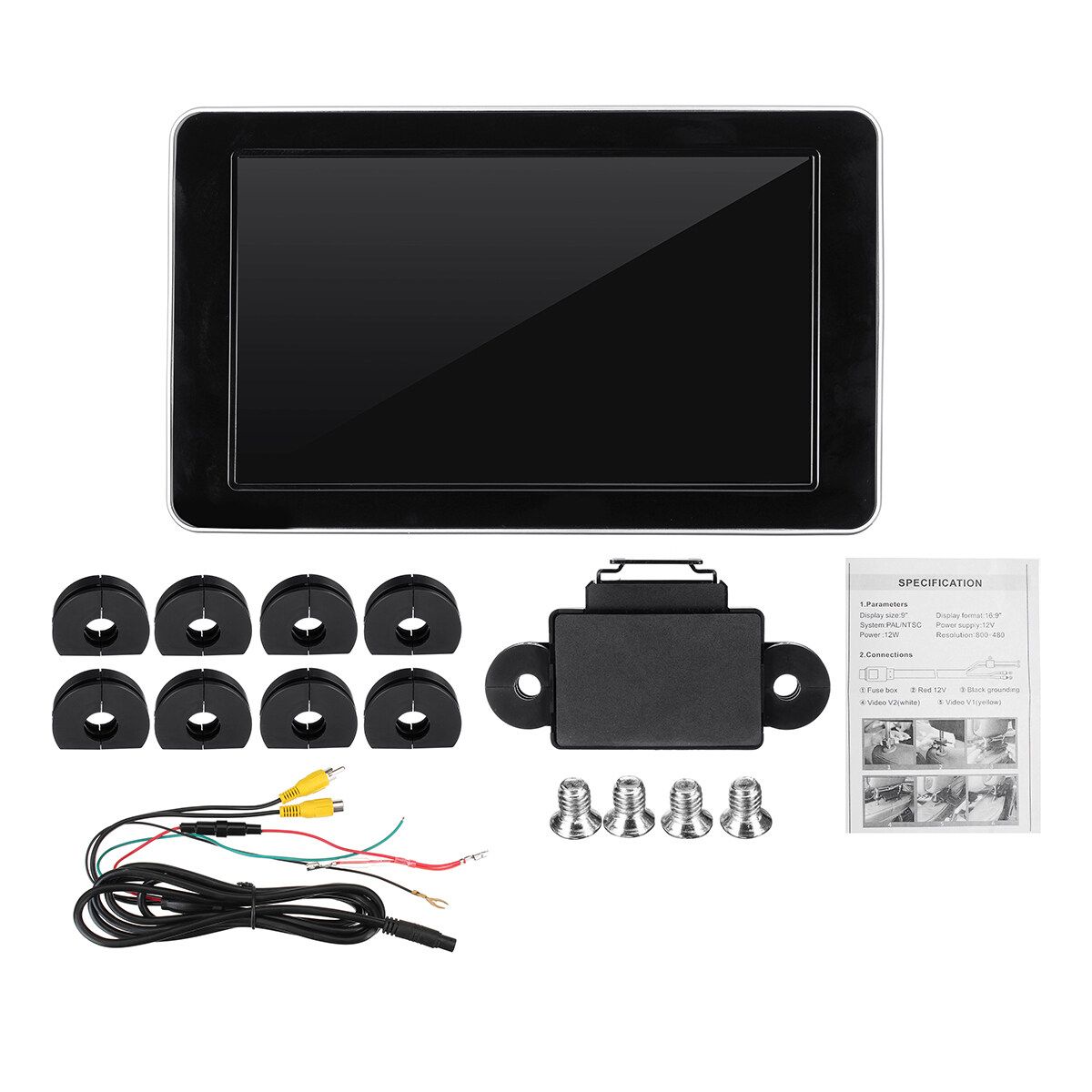 High Definition 9-inch Vehicle Headrest Display Vehicle General External Headrest 3-screen Simultaneous Display 918AV