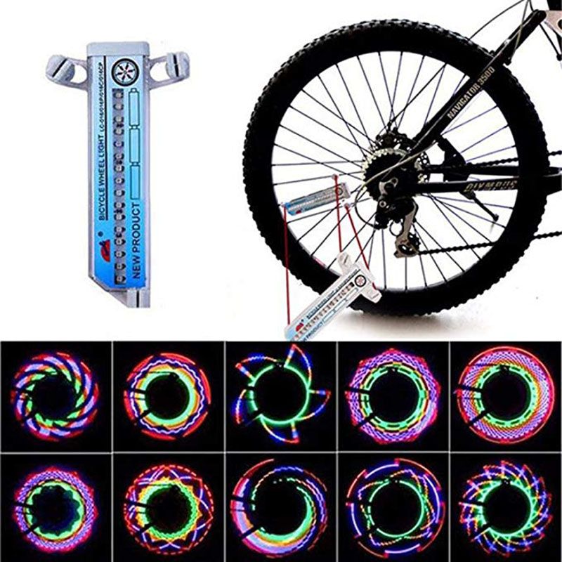 16 LED Bike Light Motorcycle Cycling Bicycle Bike Wheel Signal Tire Spoke Light Multicolor Changes Bike Accessories