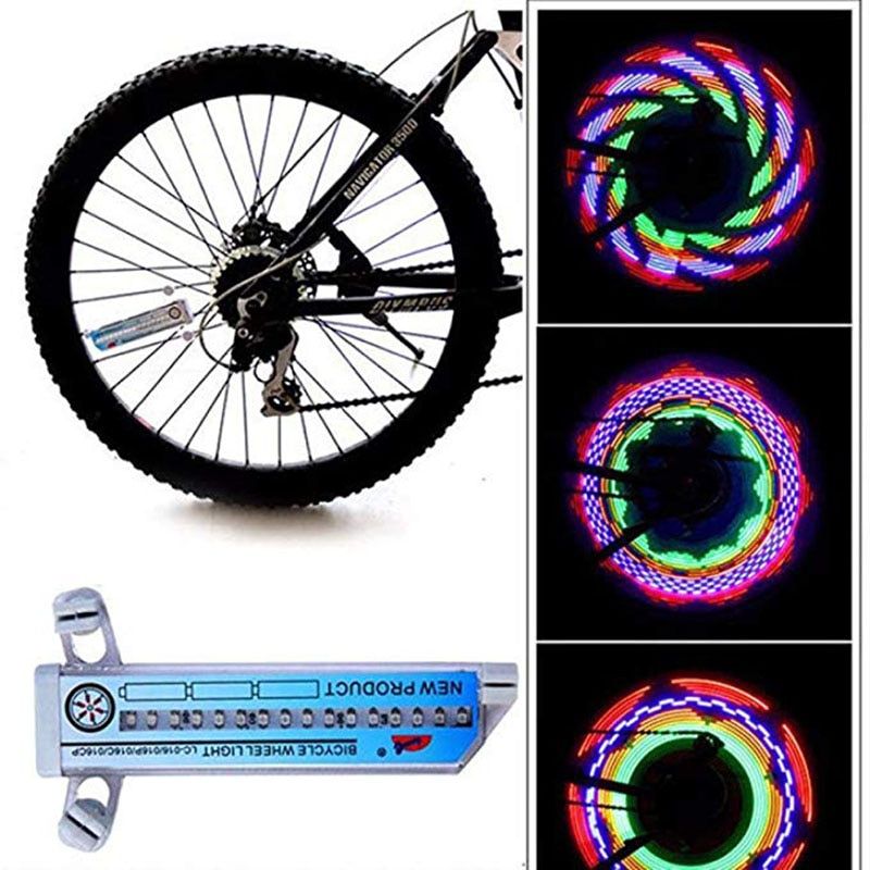 16 LED Bike Light Motorcycle Cycling Bicycle Bike Wheel Signal Tire Spoke Light Multicolor Changes Bike Accessories