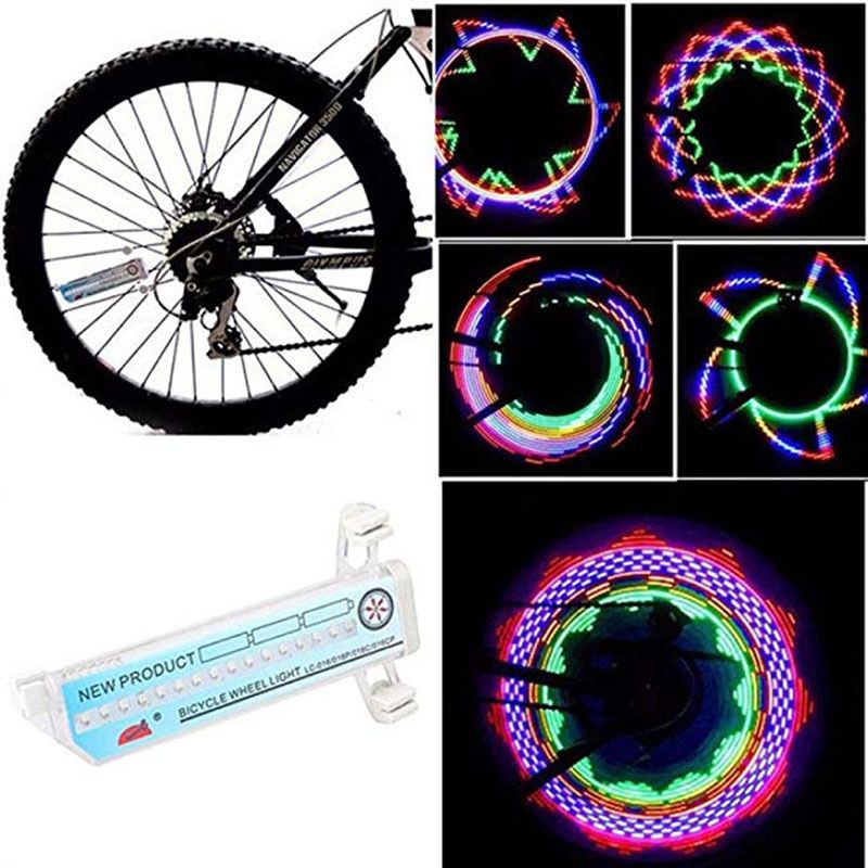 16 LED Bike Light Motorcycle Cycling Bicycle Bike Wheel Signal Tire Spoke Light Multicolor Changes Bike Accessories