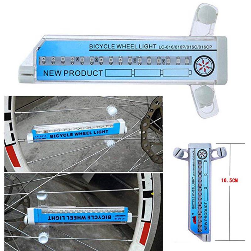 16 LED Bike Light Motorcycle Cycling Bicycle Bike Wheel Signal Tire Spoke Light Multicolor Changes Bike Accessories