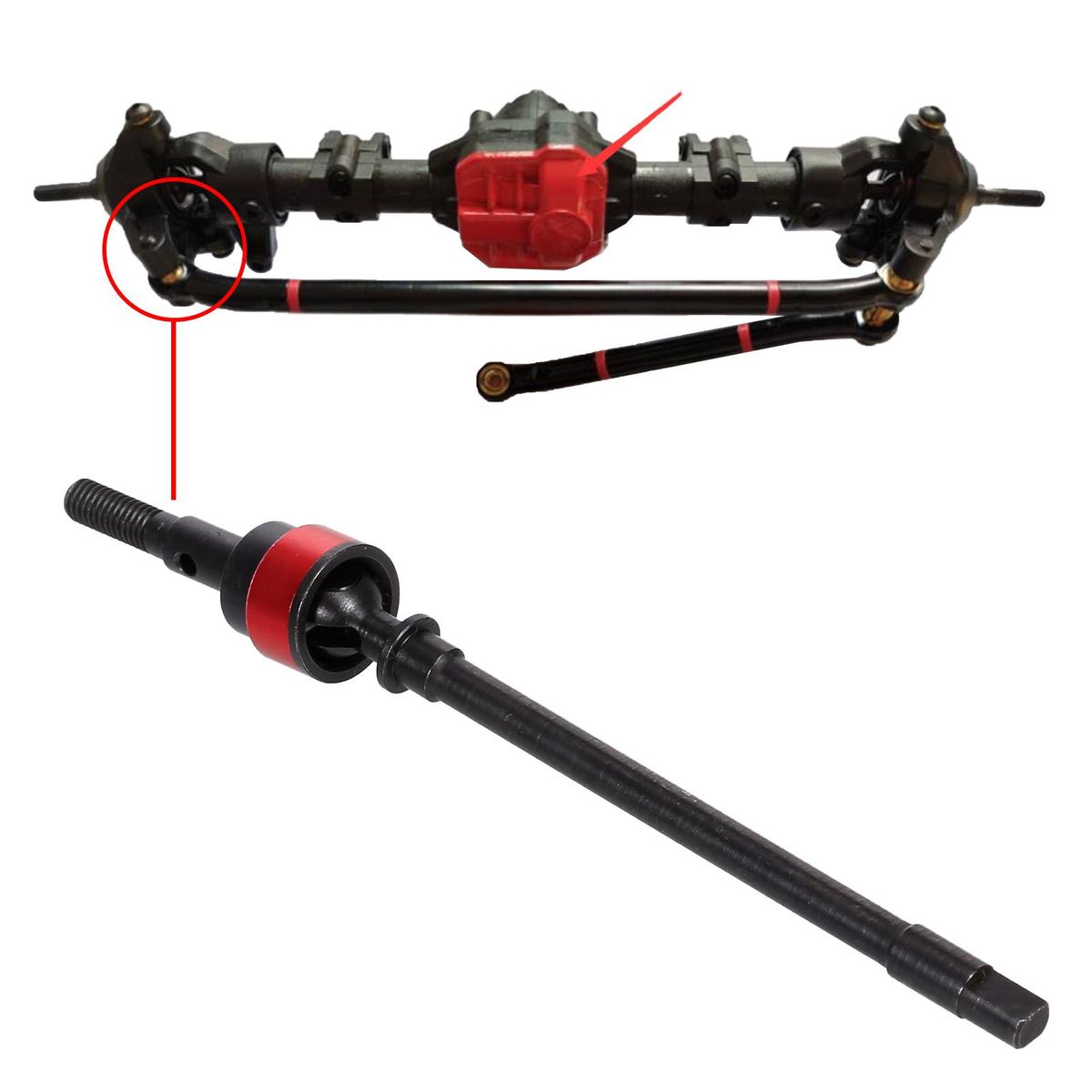 Metal Axle Dogbone Shaft Gear Compatible with 1:10 RC crawler Axial SCX10 Axle Replacement Parts