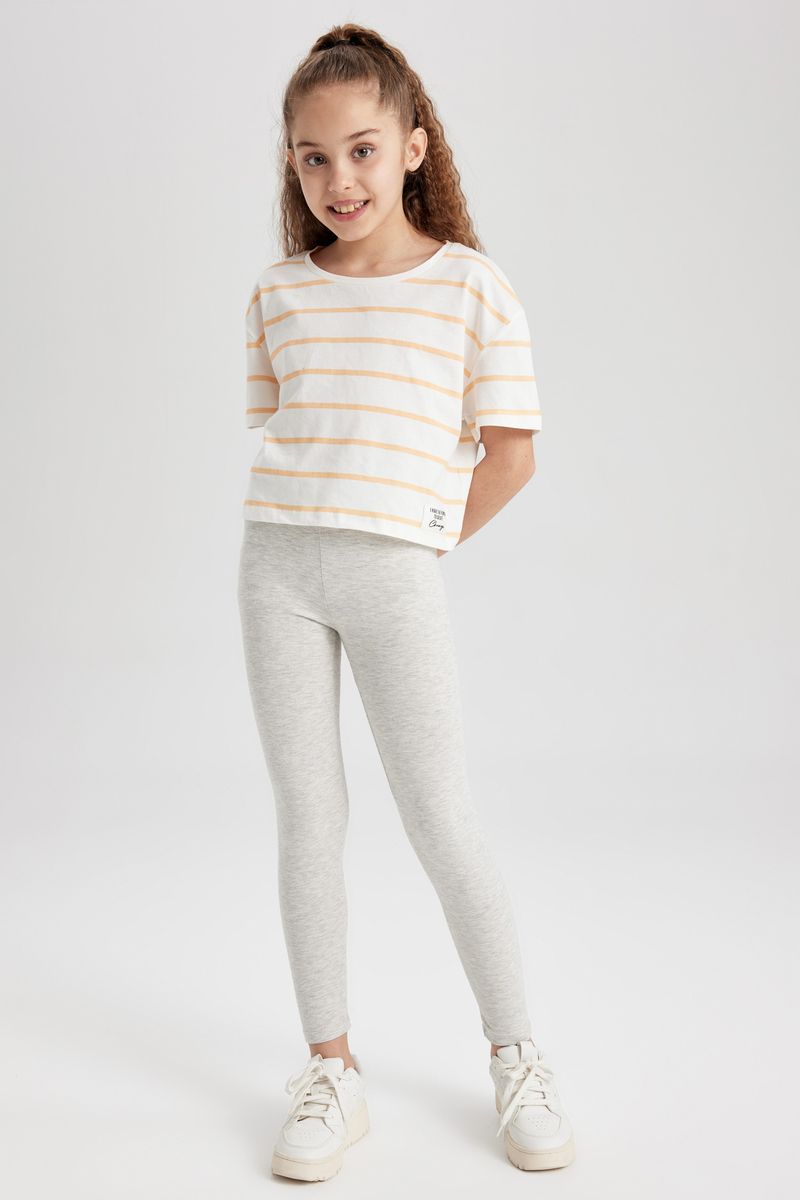2 Piece Girl Casual Legging Fit Knitted Leggings - Purple