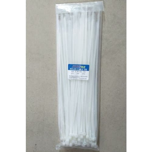 7.6x350mm Self-locking Nylon Cable Tie - 100pcs - White