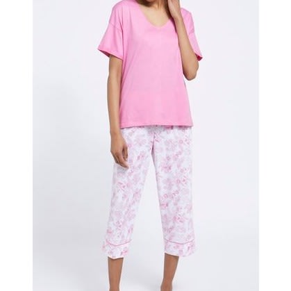 Knit Cropped Pyjamas- Pink