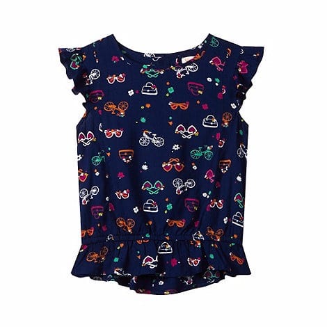 Girl's Sunglasses Print Blouse - Multicolour