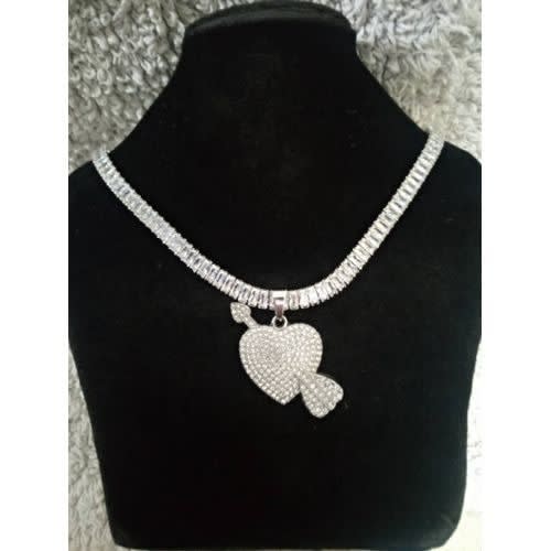 Silver Tennis Chain With Pendant.