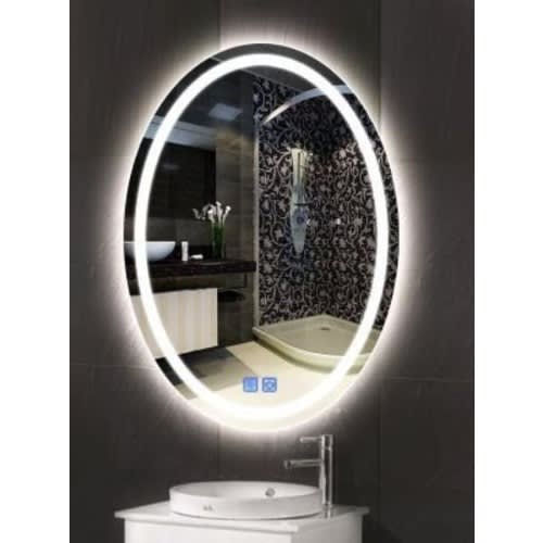 Plain Mirror With Light - Oval
