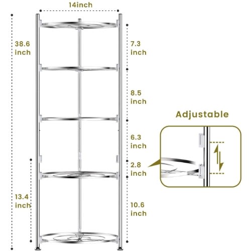 5 Tier Stainless Steel Storage Pot Rack