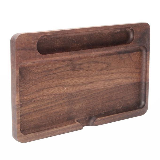 Wood Rolling Tray Durable Walnut Wood Tobacco Tray For Tobacco Herb