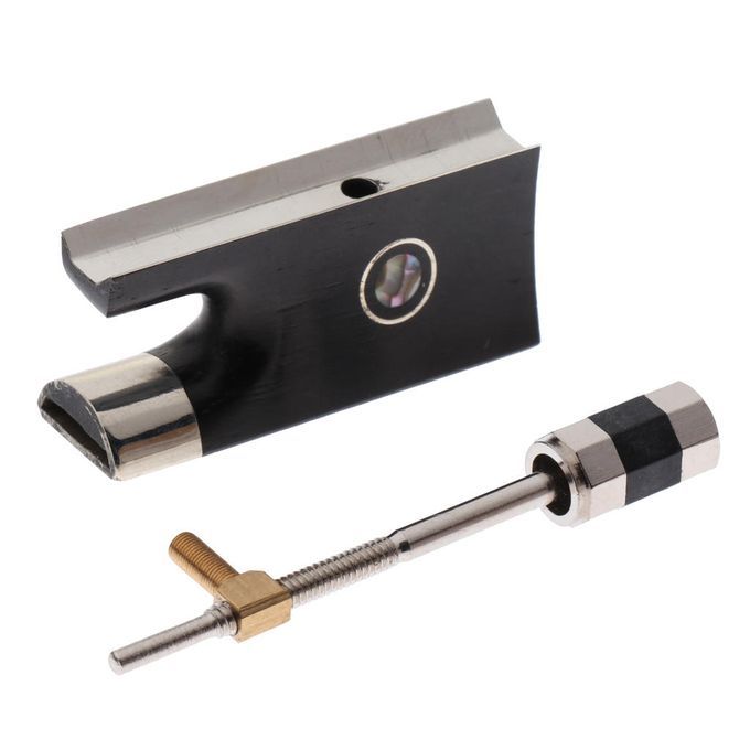 1 Set Bow Ebony Frog + Metal Mount Screw For Violin Bow Accessory