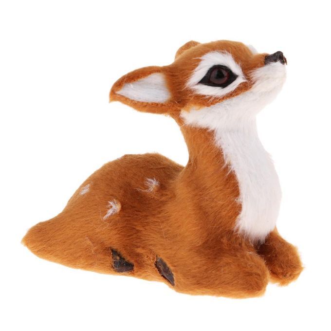 Simulation Christmas Elk Plush Reindeer Light Brown Female Sitting