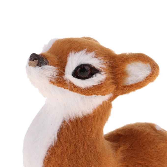 Simulation Christmas Elk Plush Reindeer Light Brown Female Sitting
