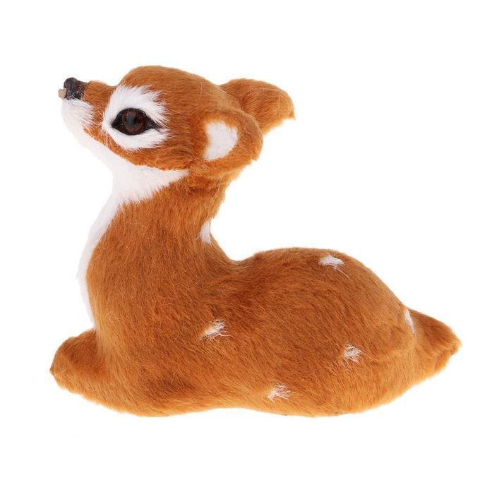 Simulation Christmas Elk Plush Reindeer Light Brown Female Sitting