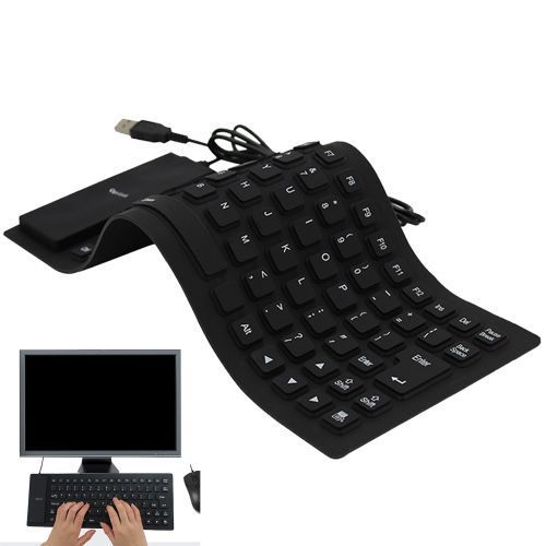 External + Foldable Silicone Keyboard USB Wired Keyboard_PC