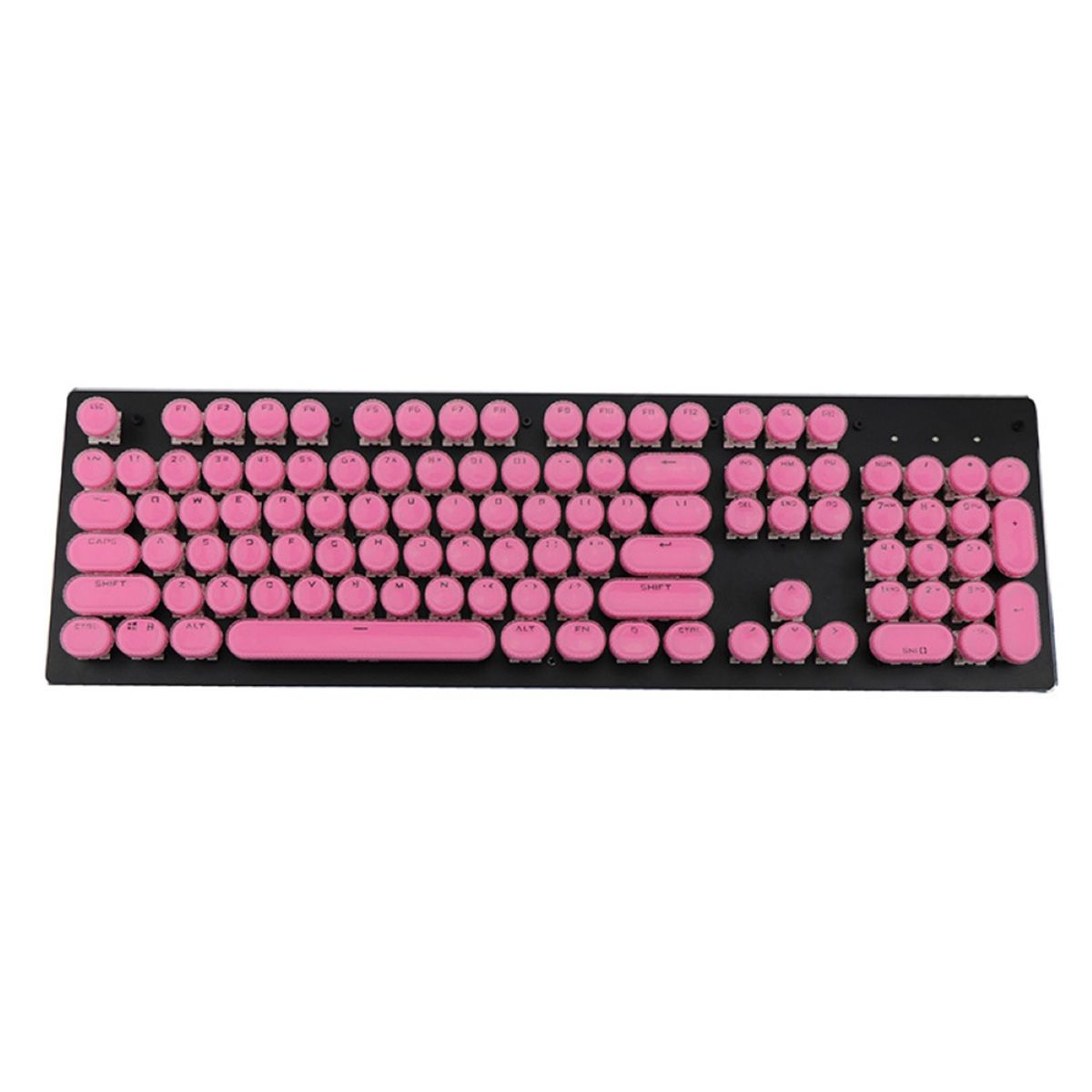 104Pcs/Set Clear Backlight Keycaps Cover Replacement-Pink