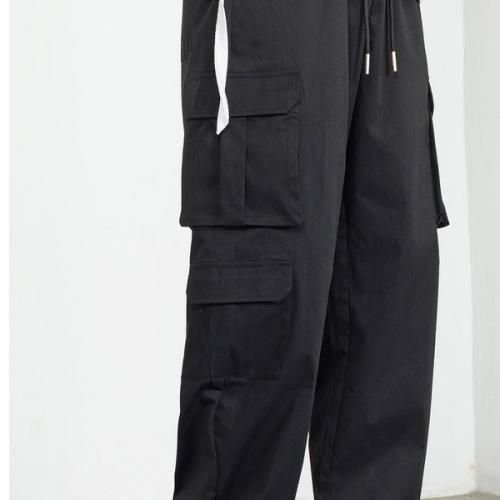 Black Cargo Pants With Pockets