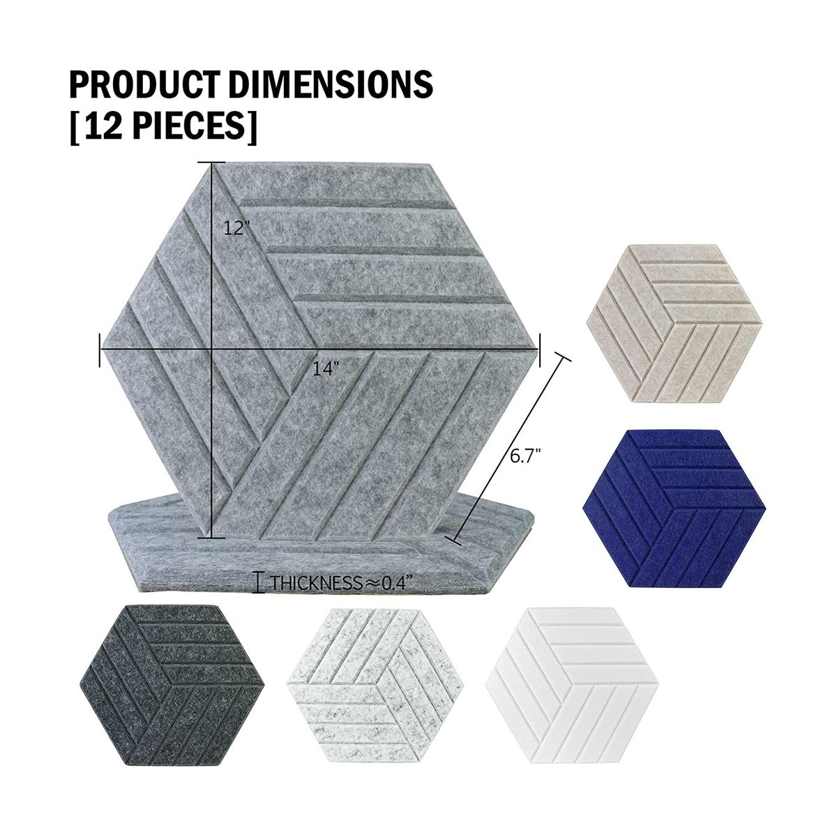 Sound Proof Panels Hexagon Self-Adhesive,12 Pcs Acoustic