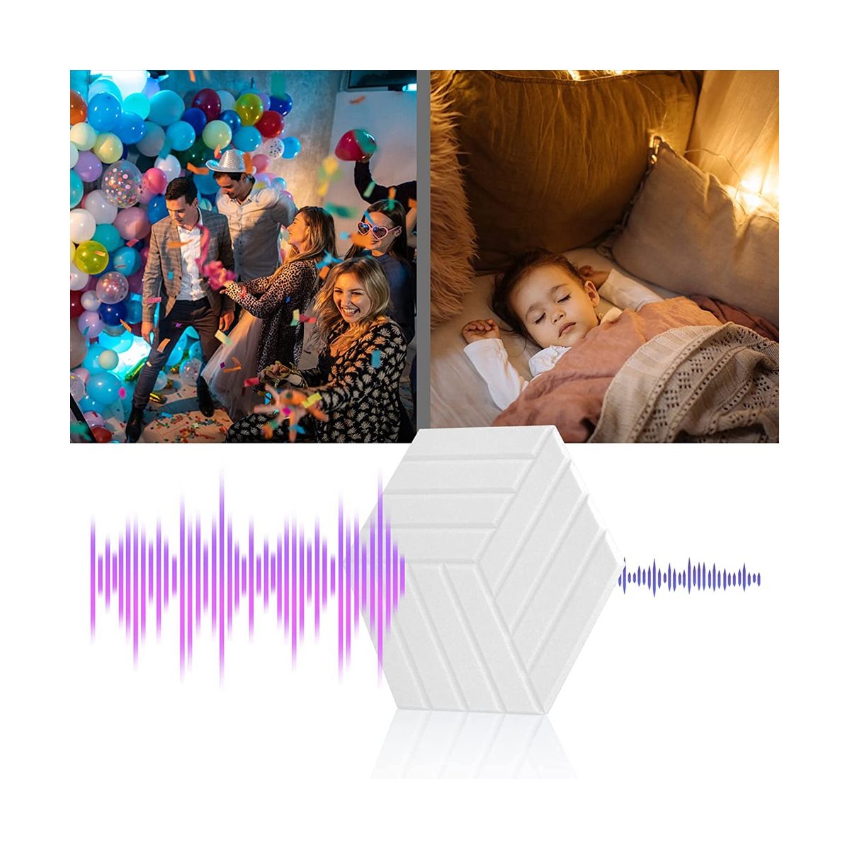 Sound Proof Panels Hexagon Self-Adhesive,12 Pcs Acoustic
