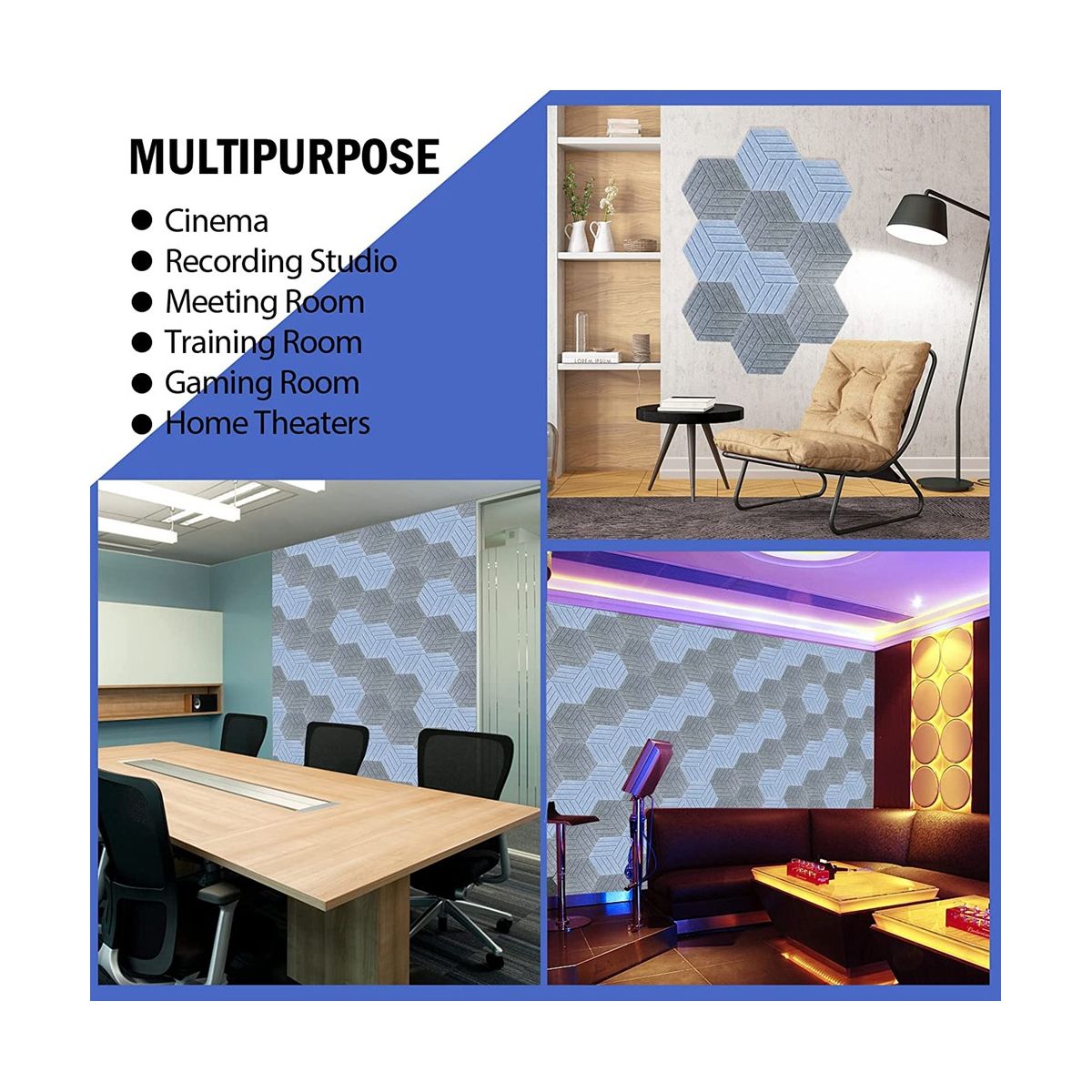 Sound Proof Panels Hexagon Self-Adhesive,12 Pcs Acoustic