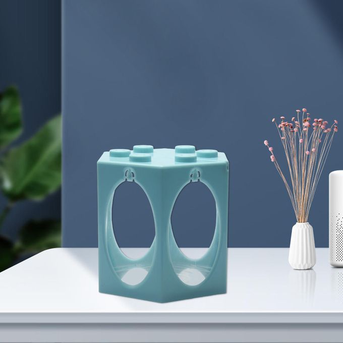 Desktop Mini Fish Tank Aquarium Betta Feeding Box Round Light Blue