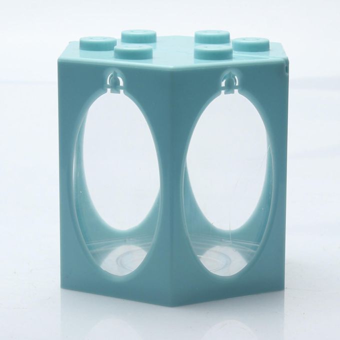 Desktop Mini Fish Tank Aquarium Betta Feeding Box Round Light Blue