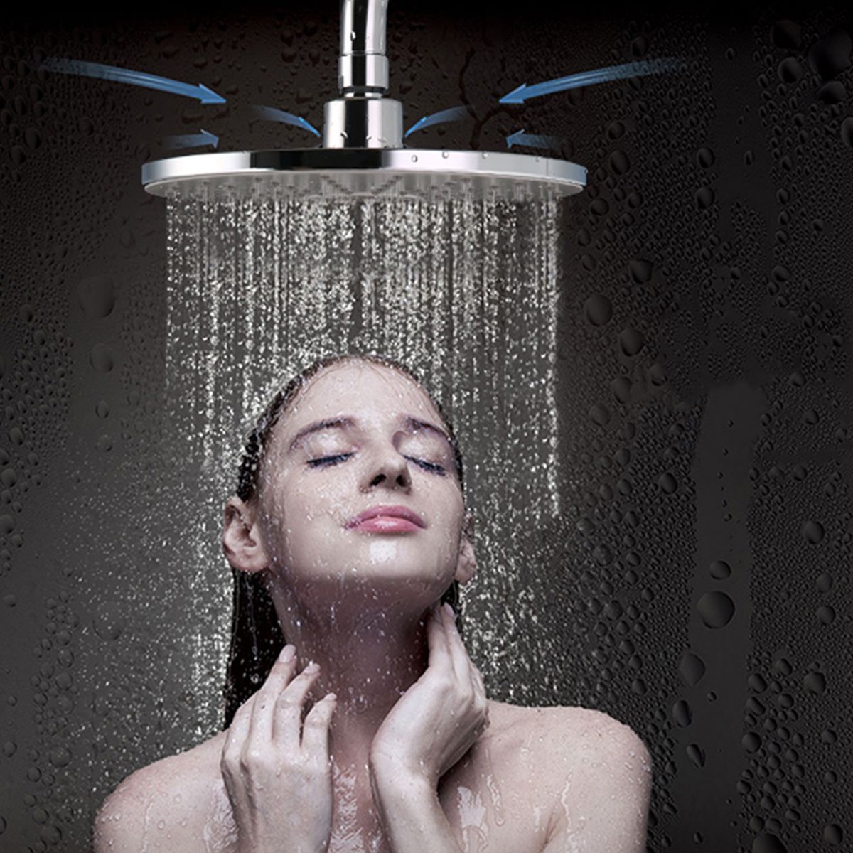 9 Inch Round Rain Showerhead G1/2 High Pressure Shower Head