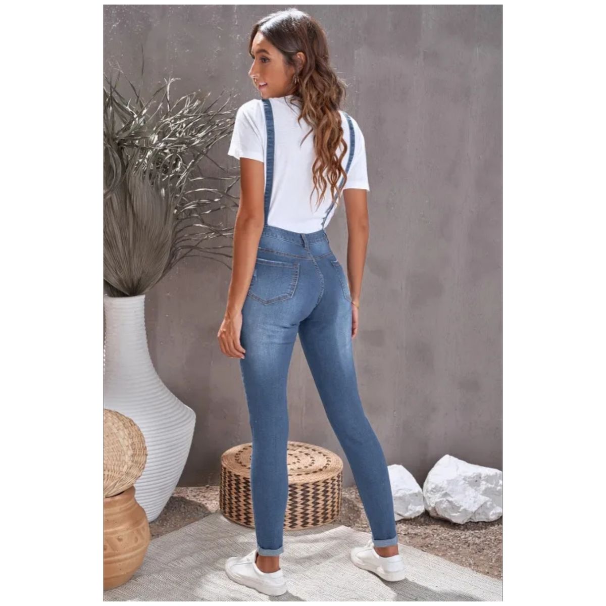 Mfed Light Blue Distressed Skinny Denim Overall