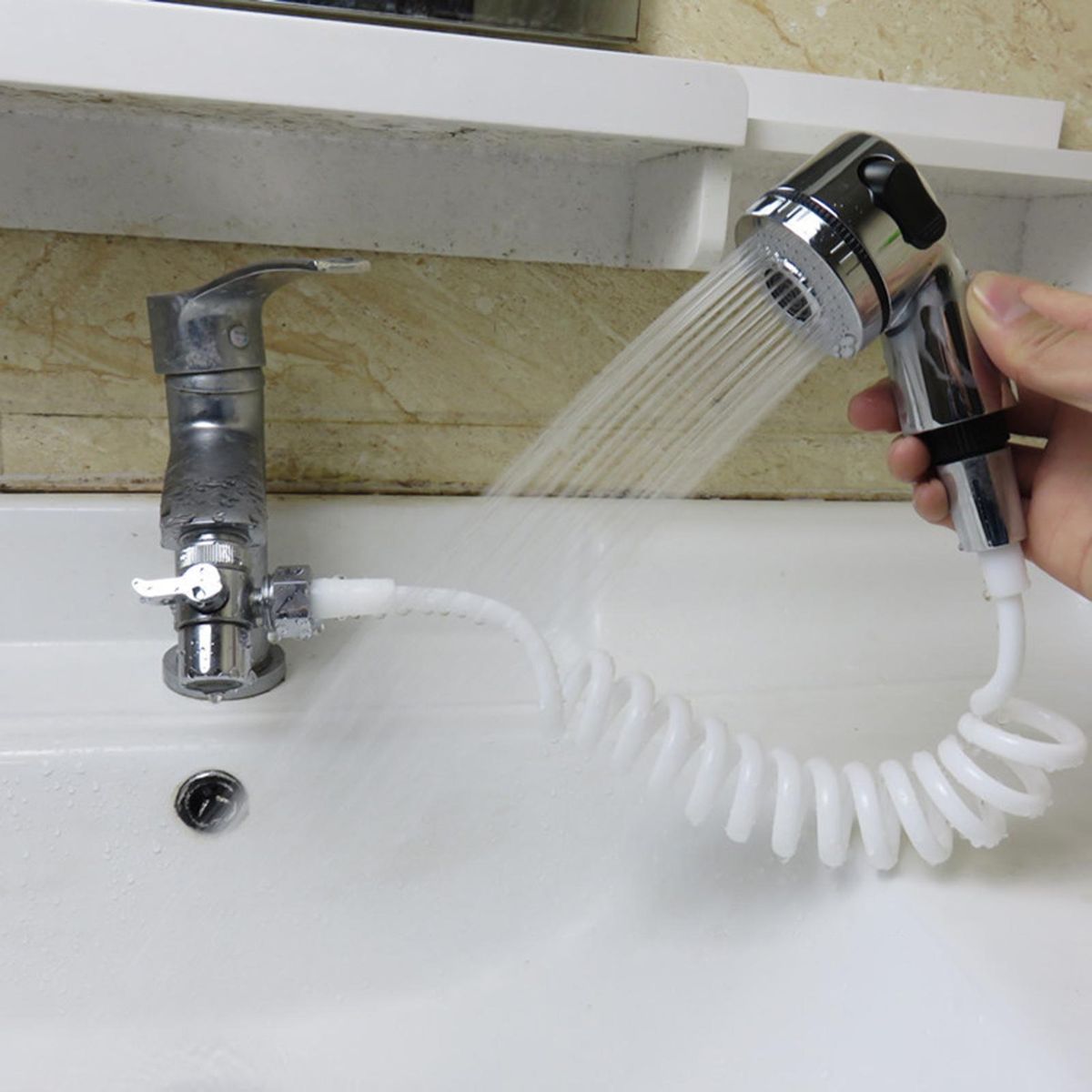 Bathroom Faucet Handheld Shower Spray-Head Bath Suit Add-Pressure Shower Head