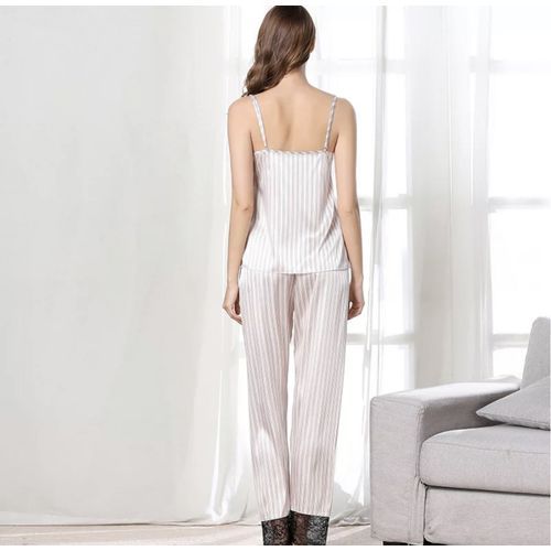 Women's 3Piece Sexy Girls Sleepwear Striped Loungewear Nightwear