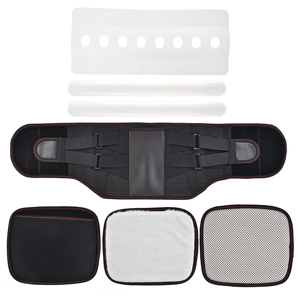 Lumbar Support Belt Lumbosacral Back Brace Adjustable Breathable Waist Support Belt Self-heating Therapy with 3pcs Replaceable Pad for Men Women Relief Back Pain Sciatica Herniated Disc Scoliosis