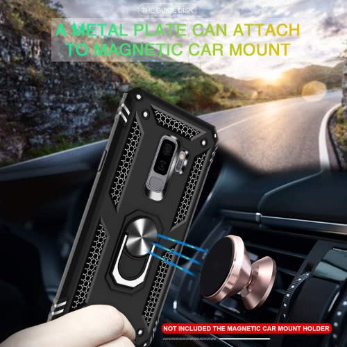 Protective Phone Case With Magnetic Kickstand Ring For Samsung S9 Plus - Black
