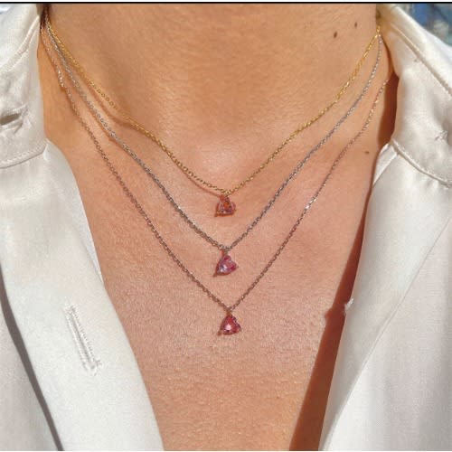 Fashion Love Pendant Multicolor  Necklace- Gold