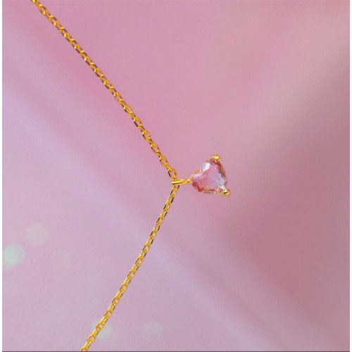 Fashion Love Pendant Multicolor  Necklace- Gold