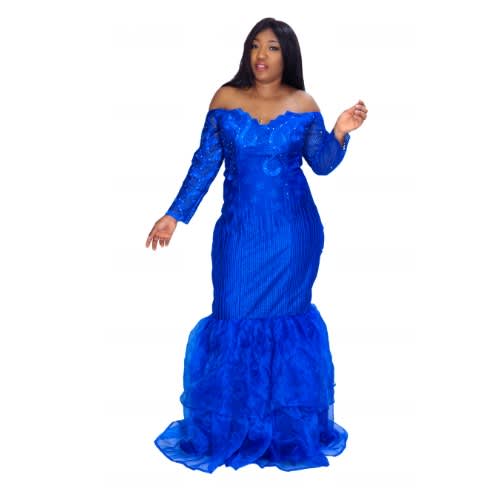 Lace Dinner Dress - Blue