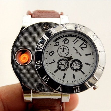 Men's Military Usb Charging F665 Sports Lighter Watch - Silver Face - 1 Piece