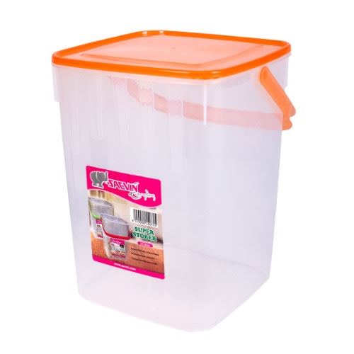 Super Storage Container - 15L Square Trans Bucket With Lid